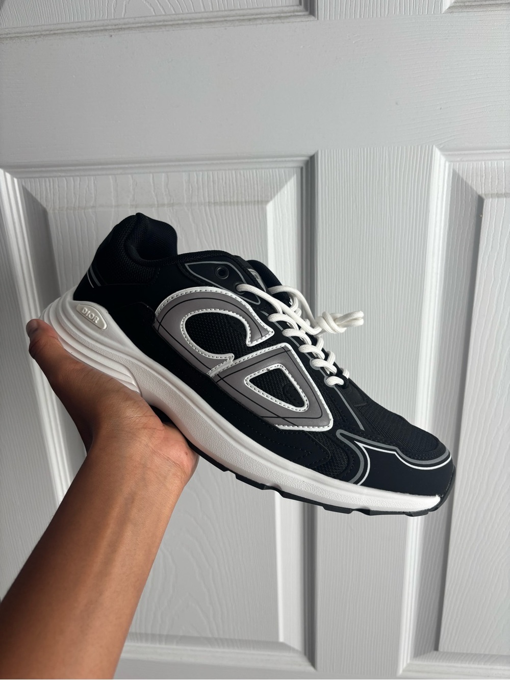Dior B30 Black and White Chunky Low-Top Sneakers Size EU 44 US 10/10.5
